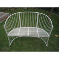 Hot Sale Folding White Wrought Iron Garden Bench